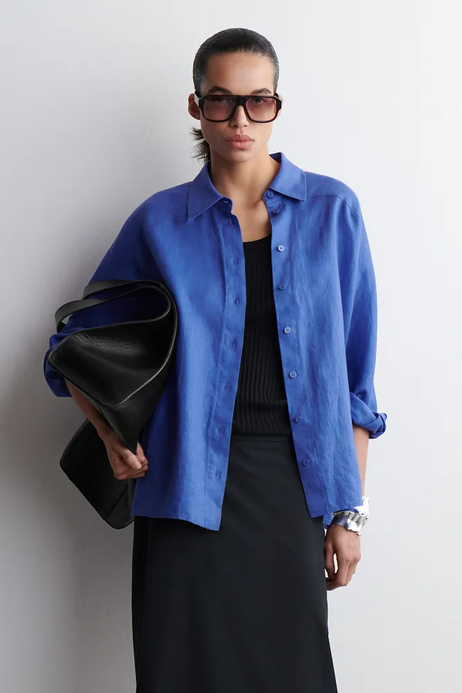 Льняная рубашка свободного кроя COS