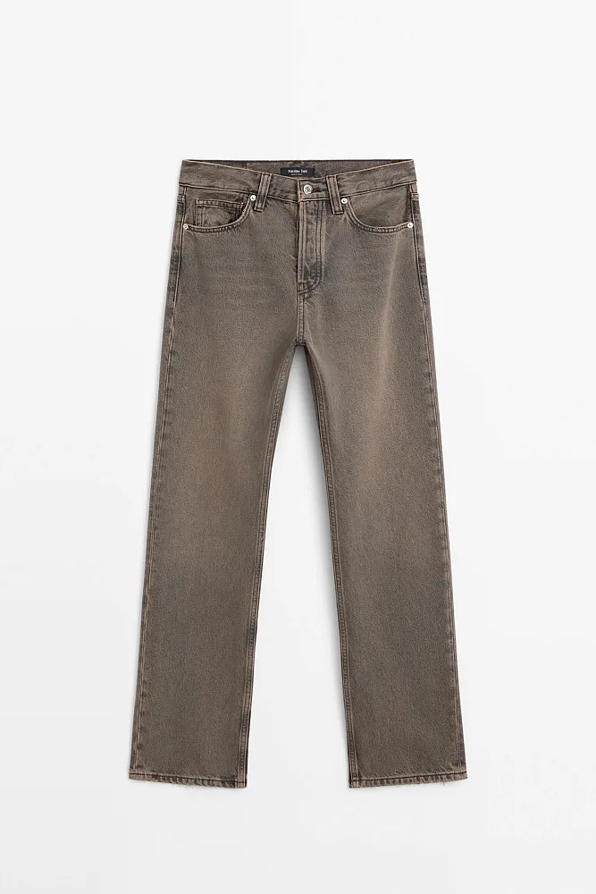 Прямые джинсы с завышенной посадкой MASSIMO DUTTI