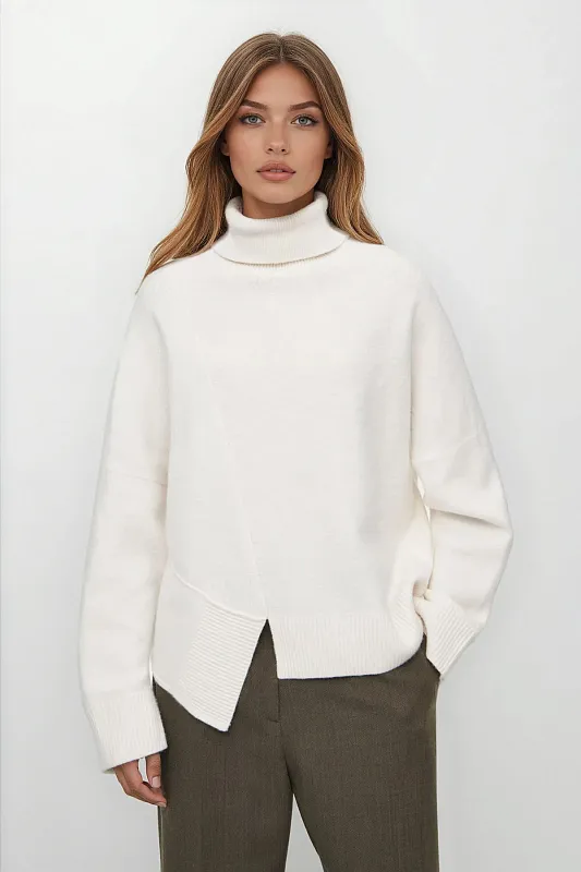 Асимметричный свитер из шерсти мериноса