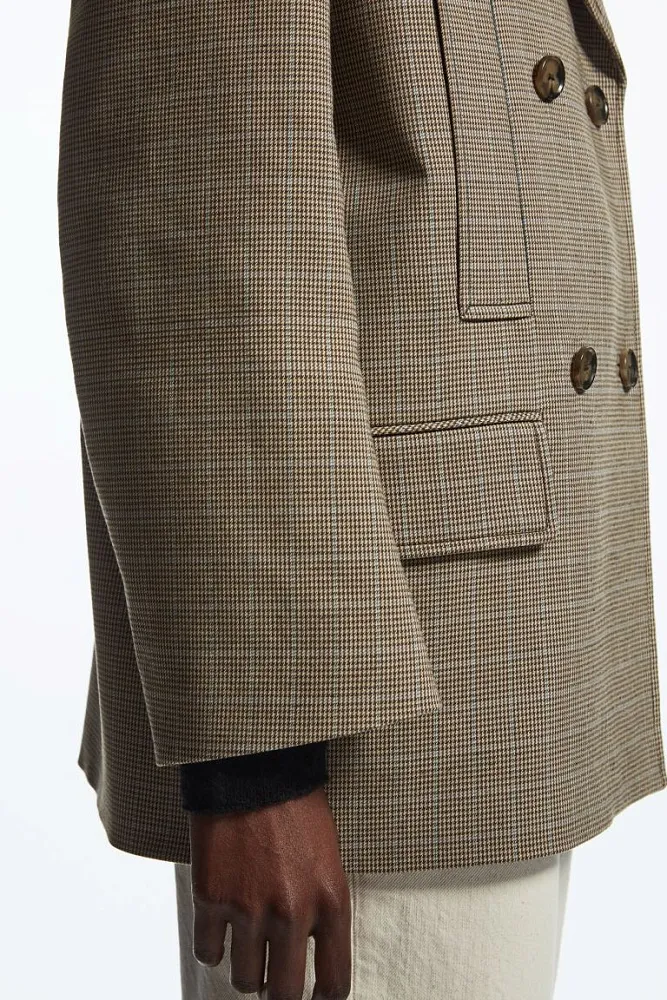 Двубортный пиджак в клетку COS