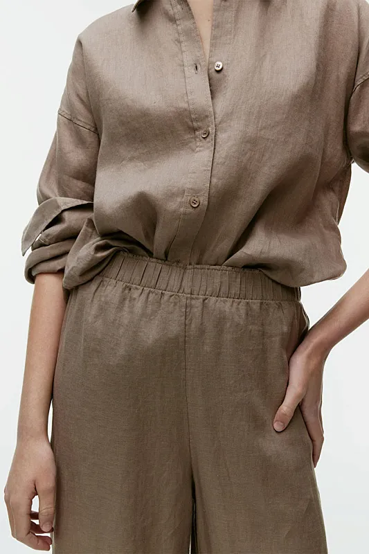 Широкие льняные брюки ARKET Широкие льняные брюки ARKET