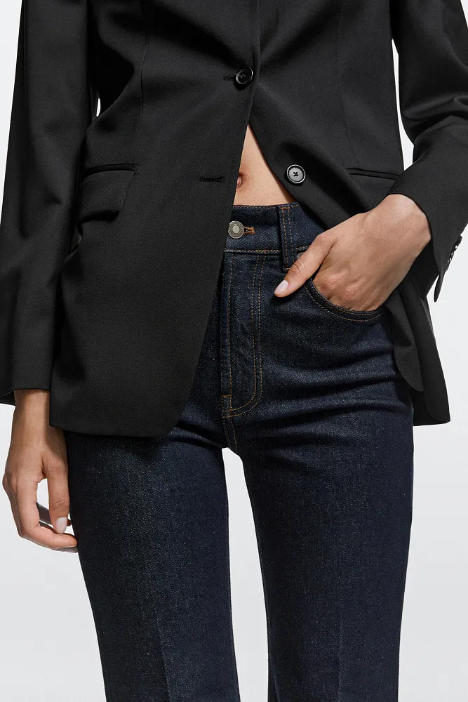 Джинсы Skinny flare с высокой посадкой MASSIMO DUTTI