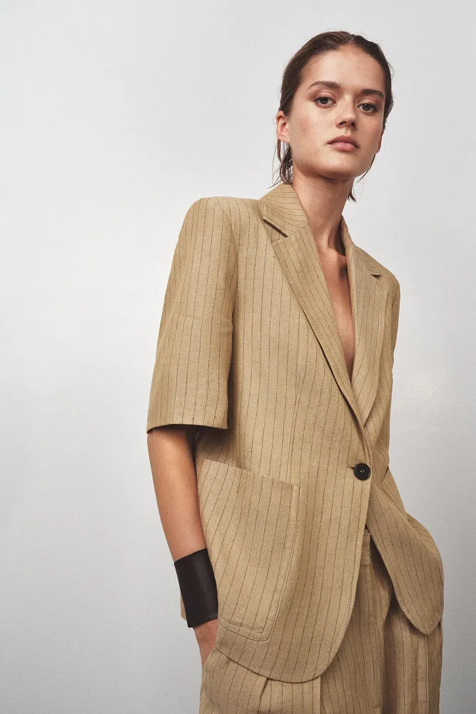Пиджак из льняной смеси ZARA