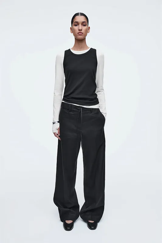 Льняные брюки на завязках COS   Льняные брюки на завязках COS