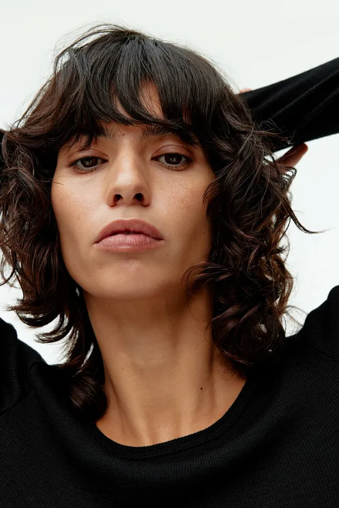 Шерстяной лонгслив в рубчик ARKET