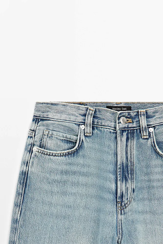 Широкие джинсы с высокой посадкой MASSIMO DUTTI
