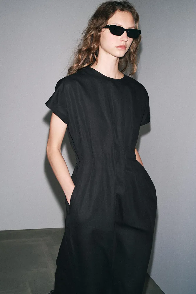 Плиссированное платье миди ZARA