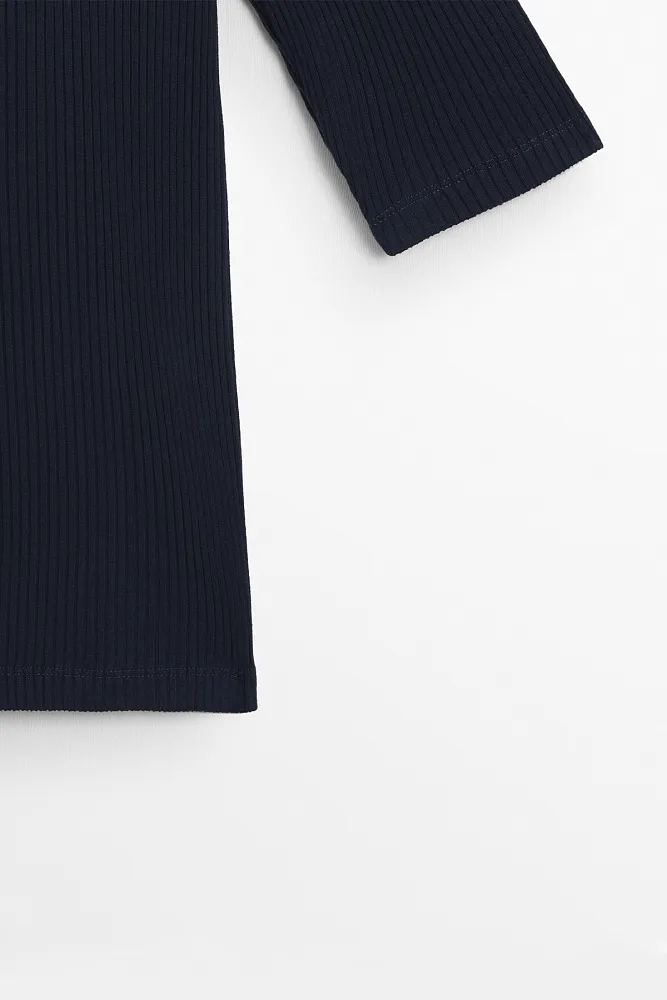 Трикотажный топ с воротником хенли MASSIMO DUTTI