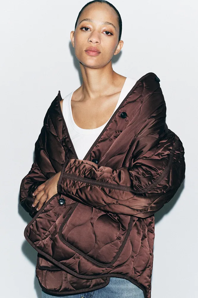 Стеганая атласная куртка ZARA