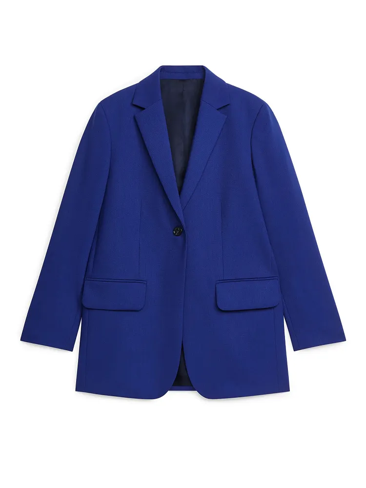 Приталенный пиджак из смесовой шерсти ARKET