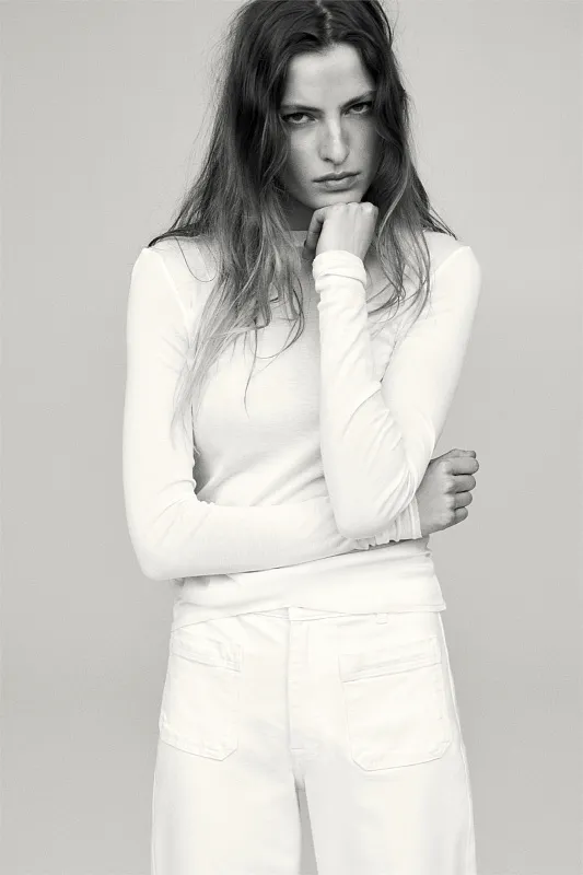 Широкие джинсы с высокой посадкой H&M Широкие джинсы с высокой посадкой H&M