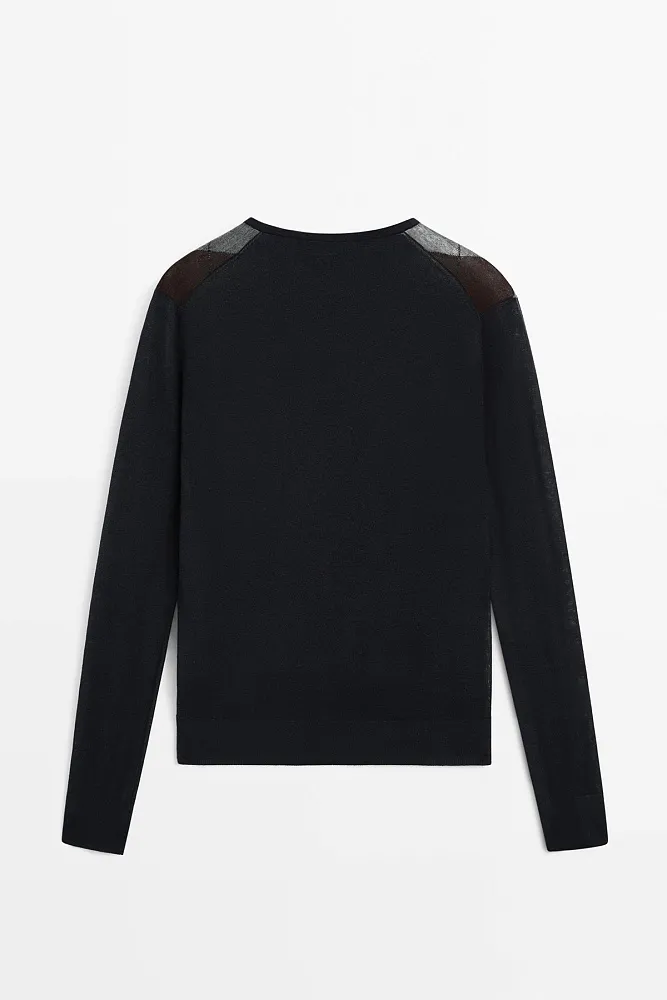 Пуловер из смеси шерсти и шелка MASSIMO DUTTI