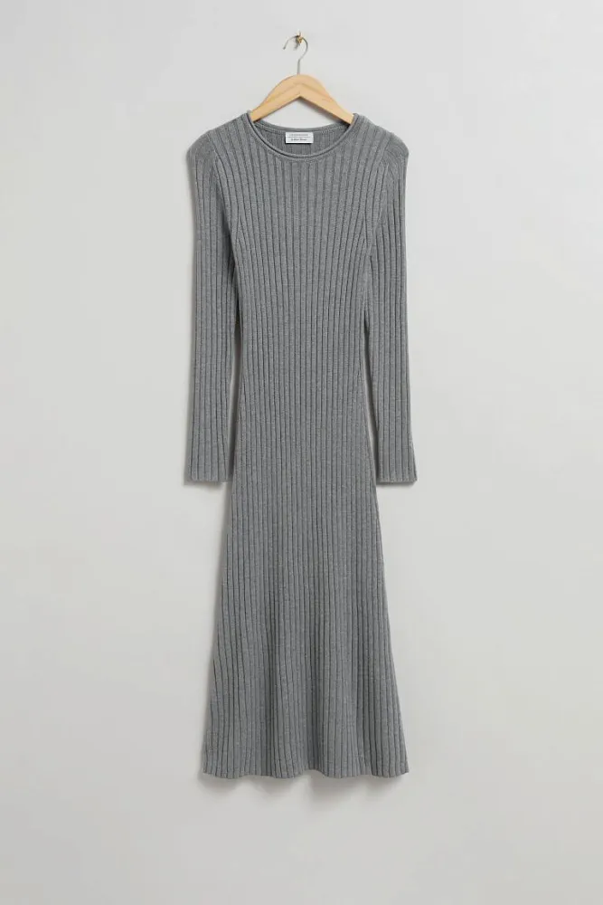 Расклешенное платье миди в рубчик & OTHER STORIES