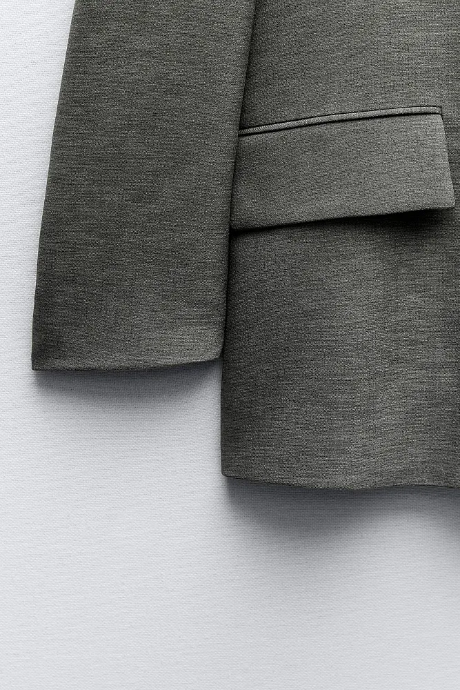 Комбинированный пиджак с капюшоном ZARA