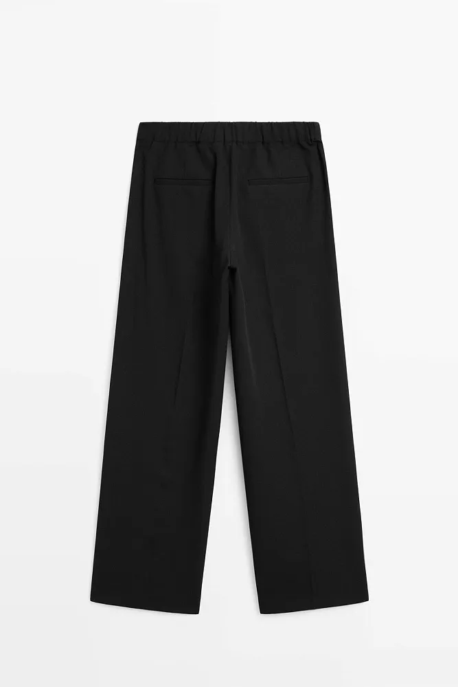 Широкие струящиеся брюки со складками MASSIMO DUTTI