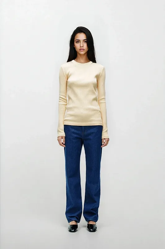 Хлопковый лонгслив в рубчик ARKET Хлопковый лонгслив в рубчик ARKET