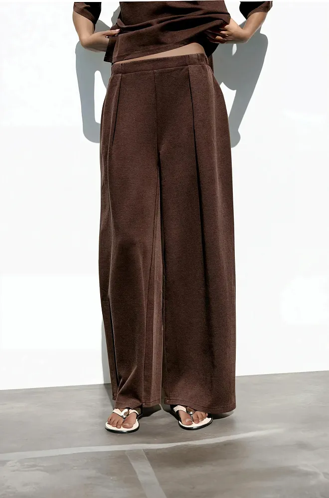 Брюки из интерлока с эффектом потертости ZARA