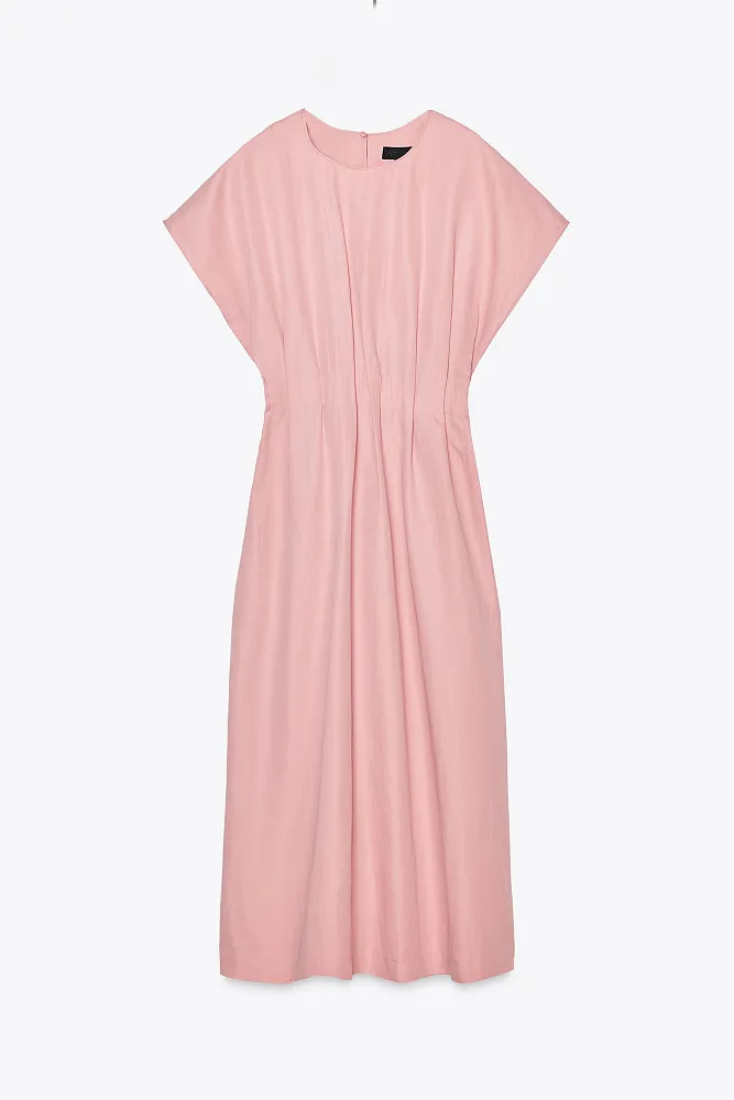 Плиссированное платье миди ZARA