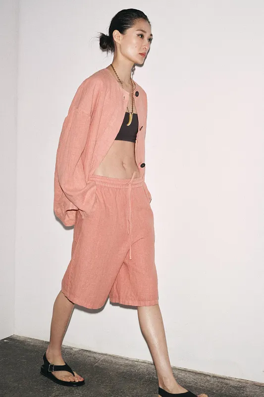 Куртка-бомбер из льна ZARA Куртка-бомбер из льна ZARA