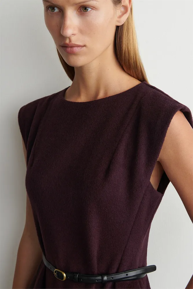 Скульптурное платье-миди из ворсистой шерсти COS