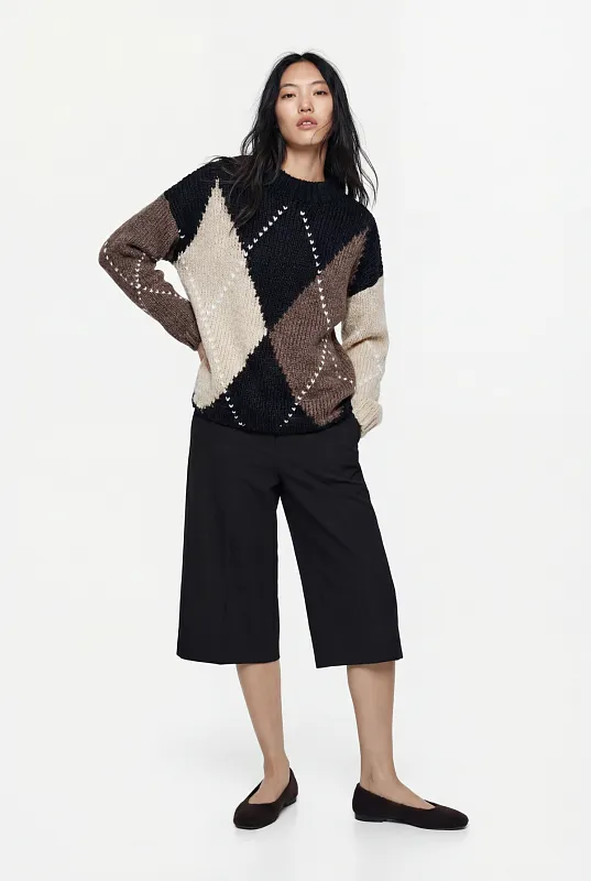 Джемпер с узором "ромбы" ZARA Джемпер с узором "ромбы" ZARA