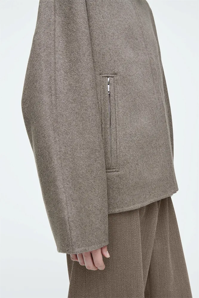 Шерстяное полупальто oversize COS