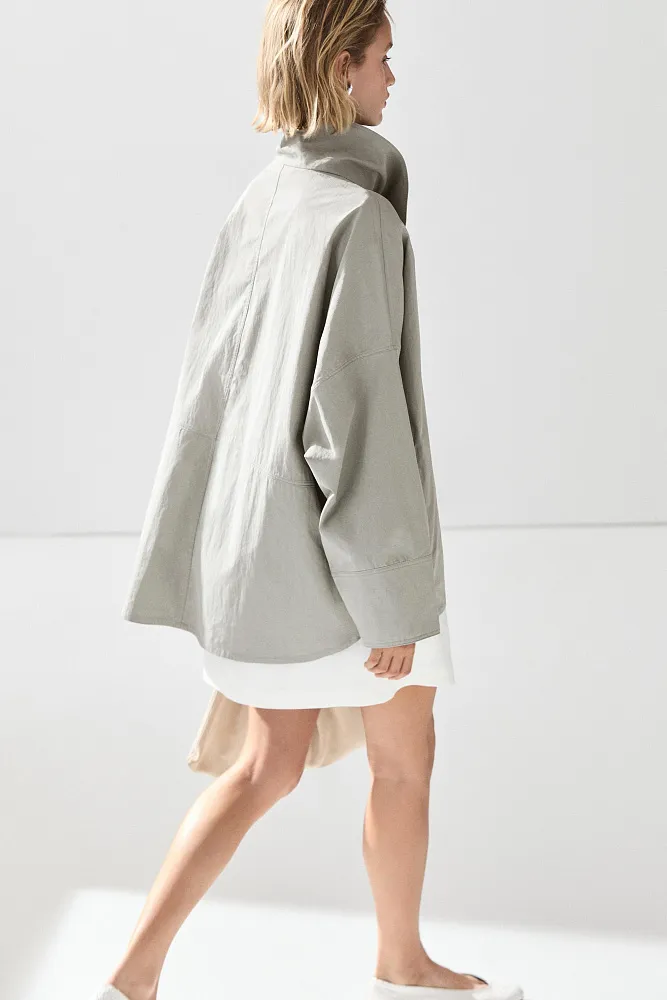 Куртка из смеси хлопка с высоким воротником MASSIMO DUTTI