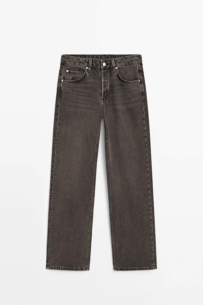 Широкие джинсы со средней посадкой MASSIMO DUTTI