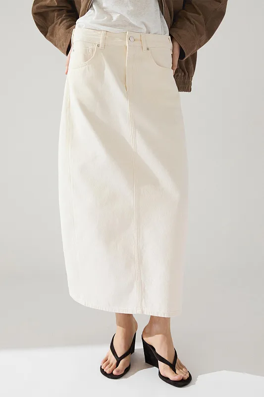 Джинсовая юбка миди MASSIMO DUTTI Джинсовая юбка миди MASSIMO DUTTI