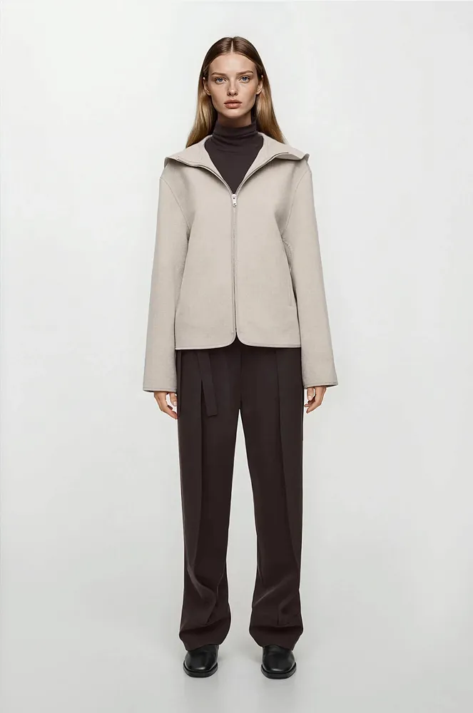 Шерстяная куртка с капюшоном COS