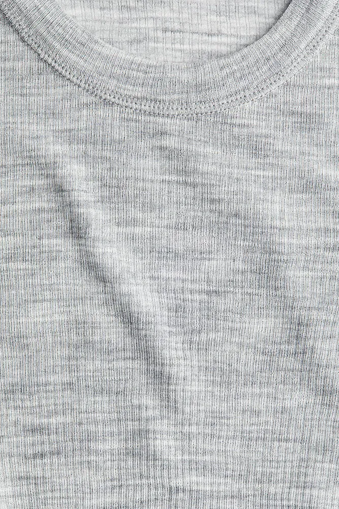 Лонгслив из шерсти в рубчик H&M