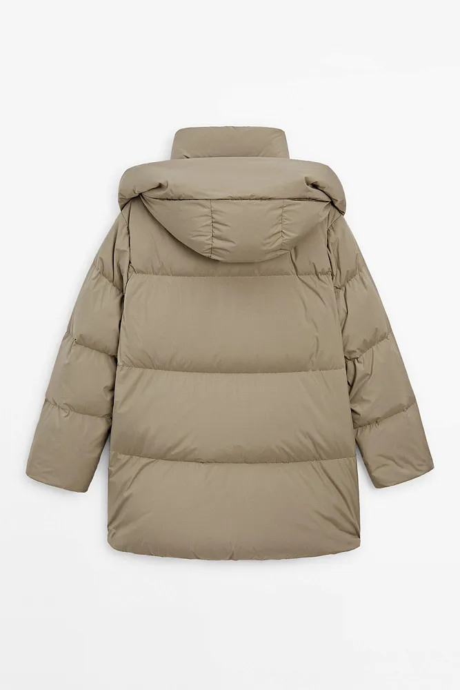Пуховик из технологичной ткани MASSIMO DUTTI