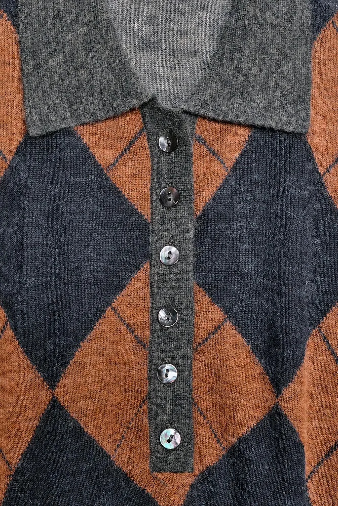 Джемпер-поло с ромбами ZARA