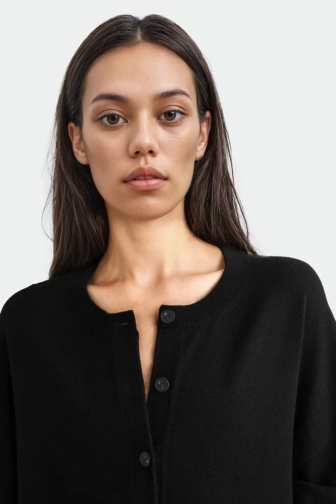 Кардиган из шерсти мериноса с круглым вырезом COS