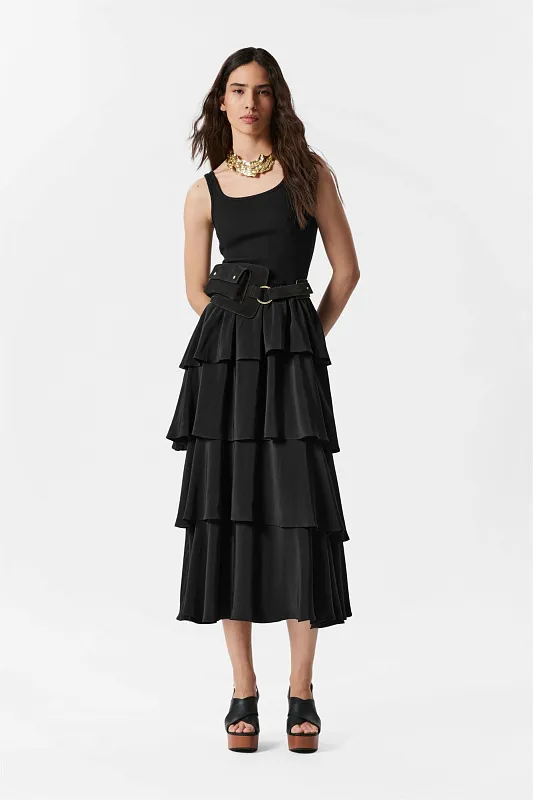 Платье-миди с оборками