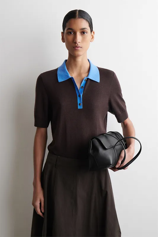 Джемпер-поло из смеси шерсти