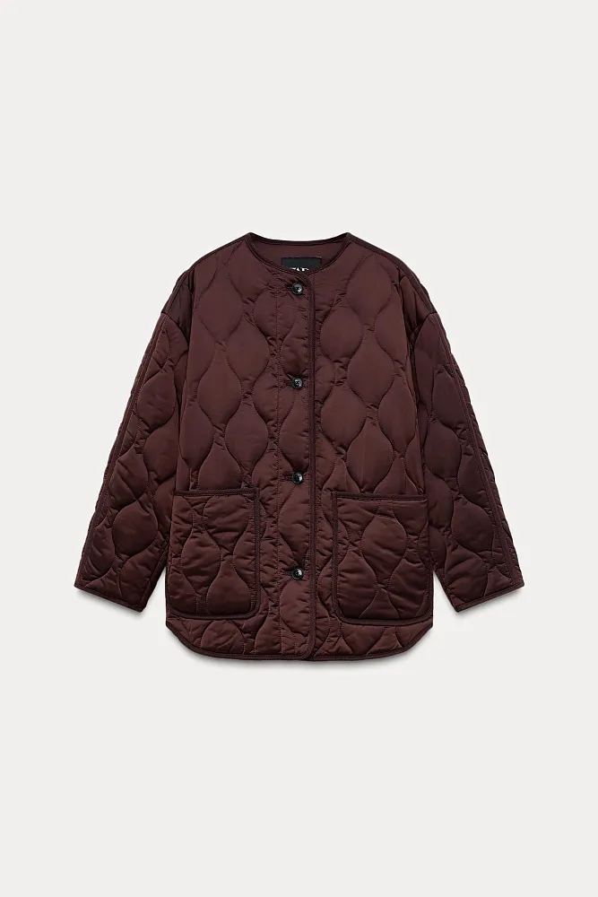 Стеганая атласная куртка ZARA