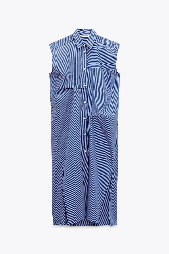 Платье-рубашка из поплина ZARA