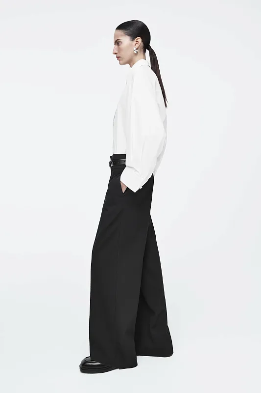 Широкие брюки из шерстяного твила COS Широкие брюки из шерстяного твила COS