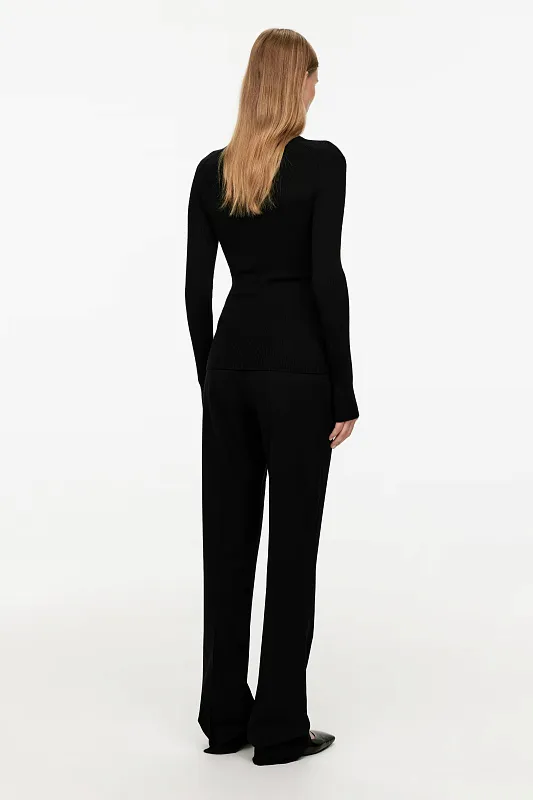 Лонгслив в рубчик из шерсти мериноса ARKET Лонгслив в рубчик из шерсти мериноса ARKET