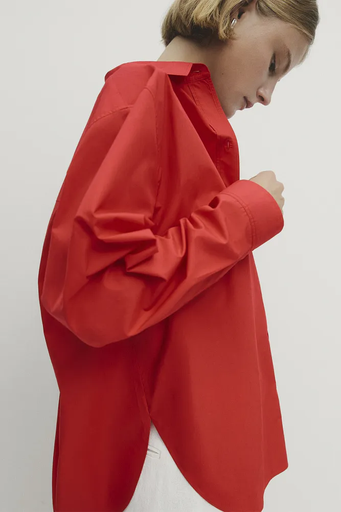 Рубашка из хлопкового поплина MASSIMO DUTTI