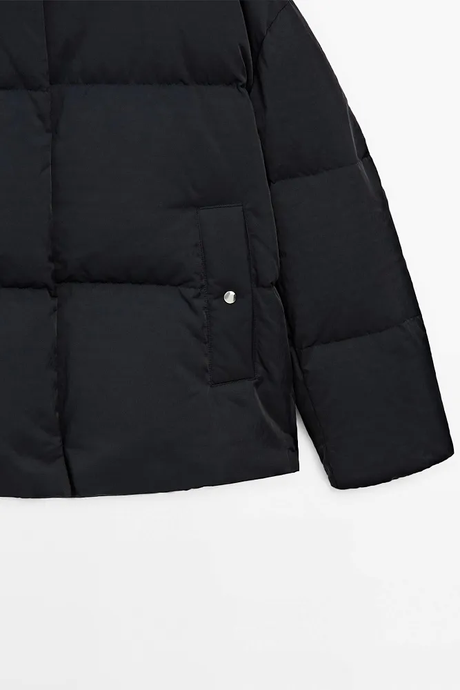 Атласный пуховик MASSIMO DUTTI