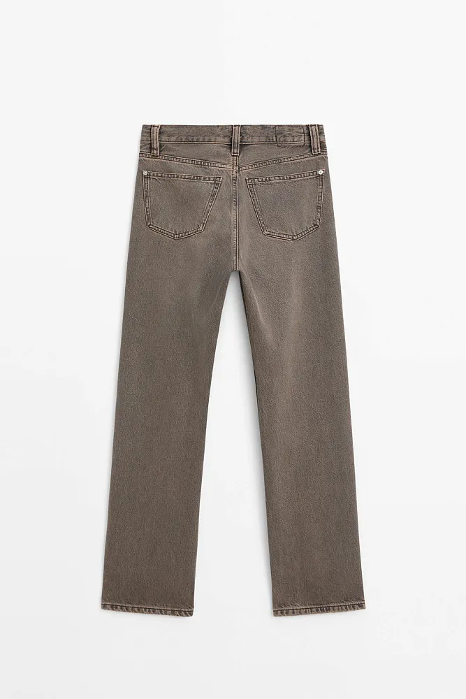 Прямые джинсы с завышенной посадкой MASSIMO DUTTI