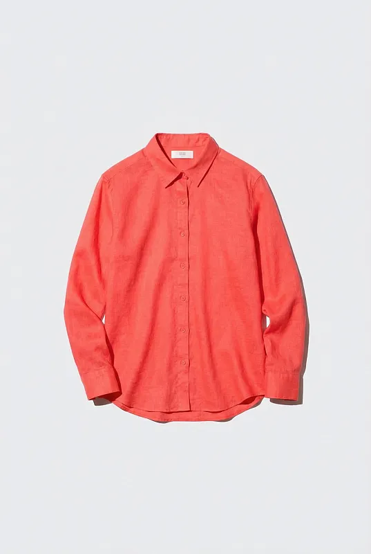Рубашка из 100% высококачественного льна UNIQLO Рубашка из 100% высококачественного льна UNIQLO