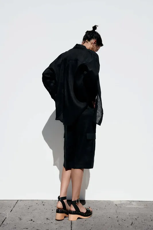 Льняные шорты бермуды ZARA   Льняные шорты бермуды ZARA