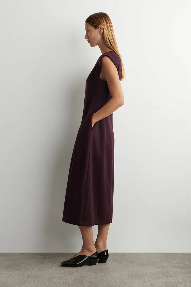 Скульптурное платье-миди из ворсистой шерсти COS