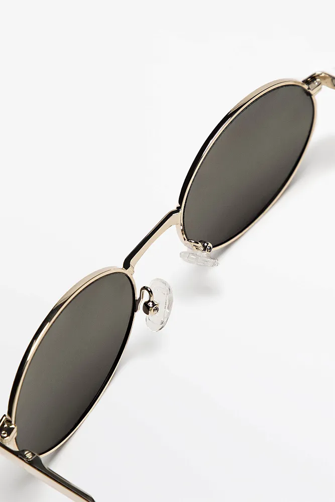 Солнцезащитные очки в круглой металлической оправе MASSIMO DUTTI