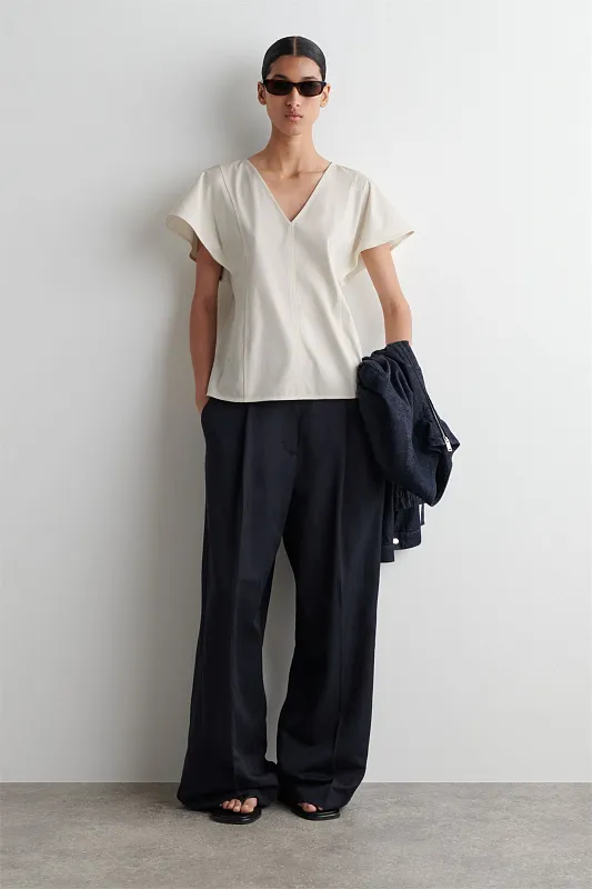 Хлопковый топ с рукавами-лепестками COS Хлопковый топ с рукавами-лепестками COS