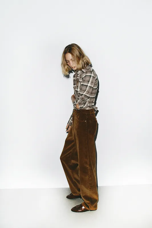 Брюки Balloon из вельвета ZARA Брюки Balloon из вельвета ZARA