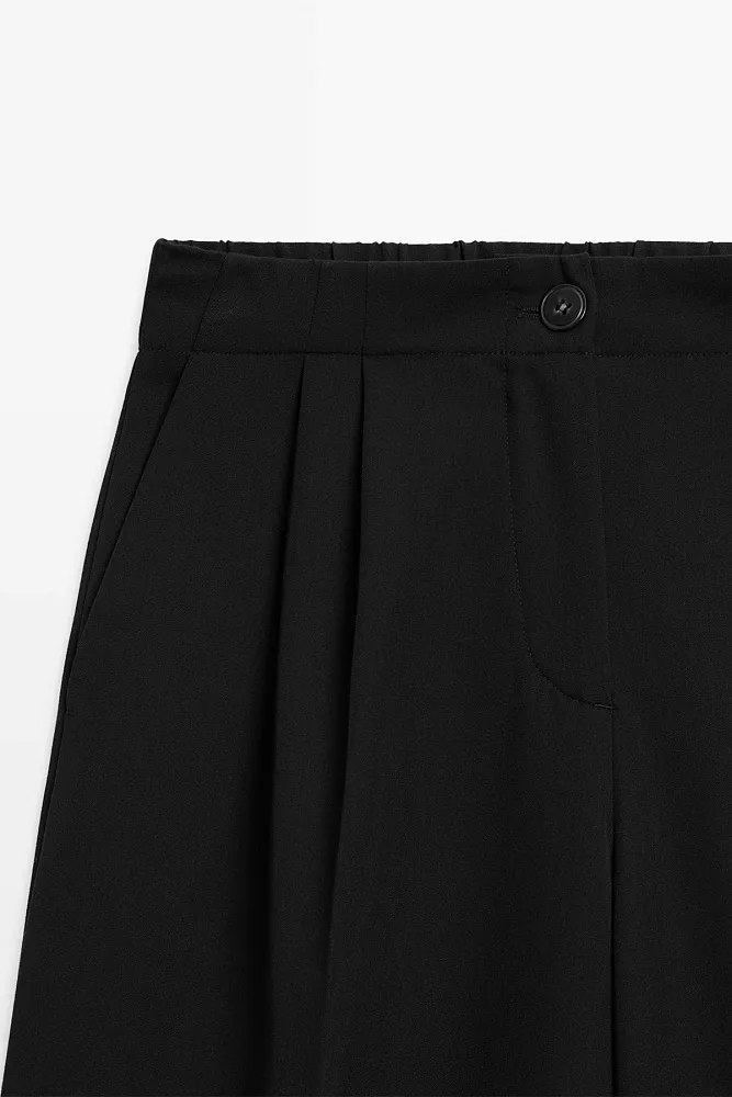 Широкие струящиеся брюки со складками MASSIMO DUTTI